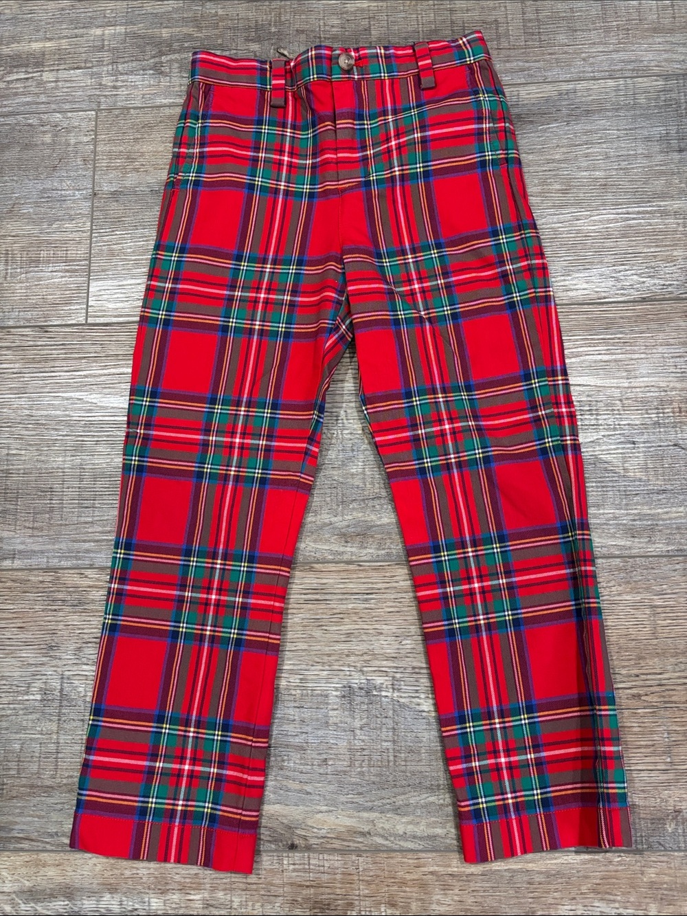 Boys Vineyard Vines red plaid dress pants, size 7.